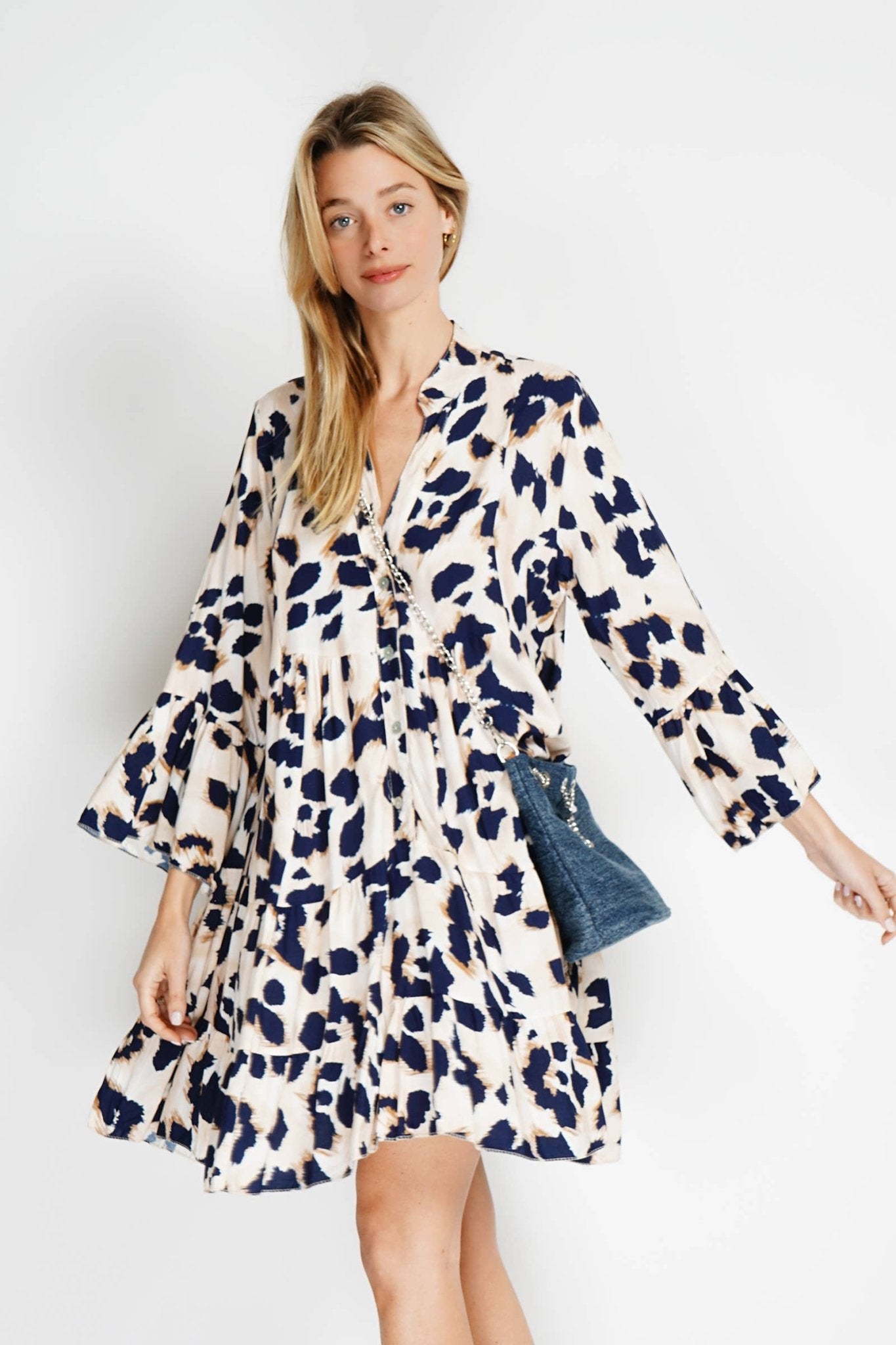 Black Abstract Print Dress - Just Cool Beans
