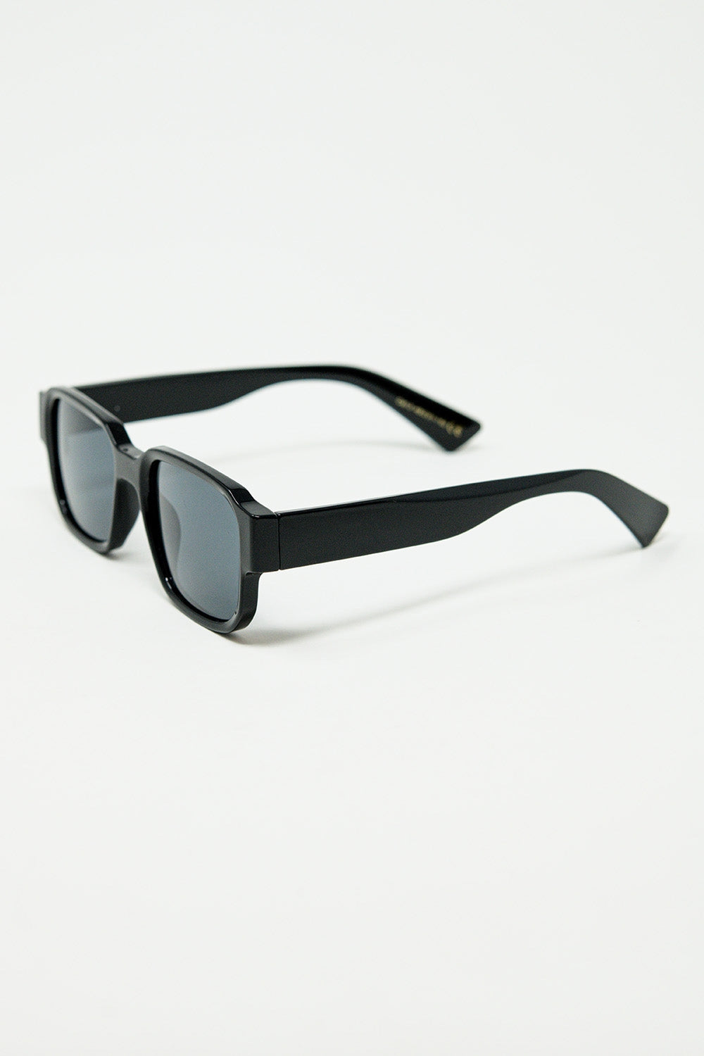Black chunky square sunglasses in crystal grey | Just Cool Beans