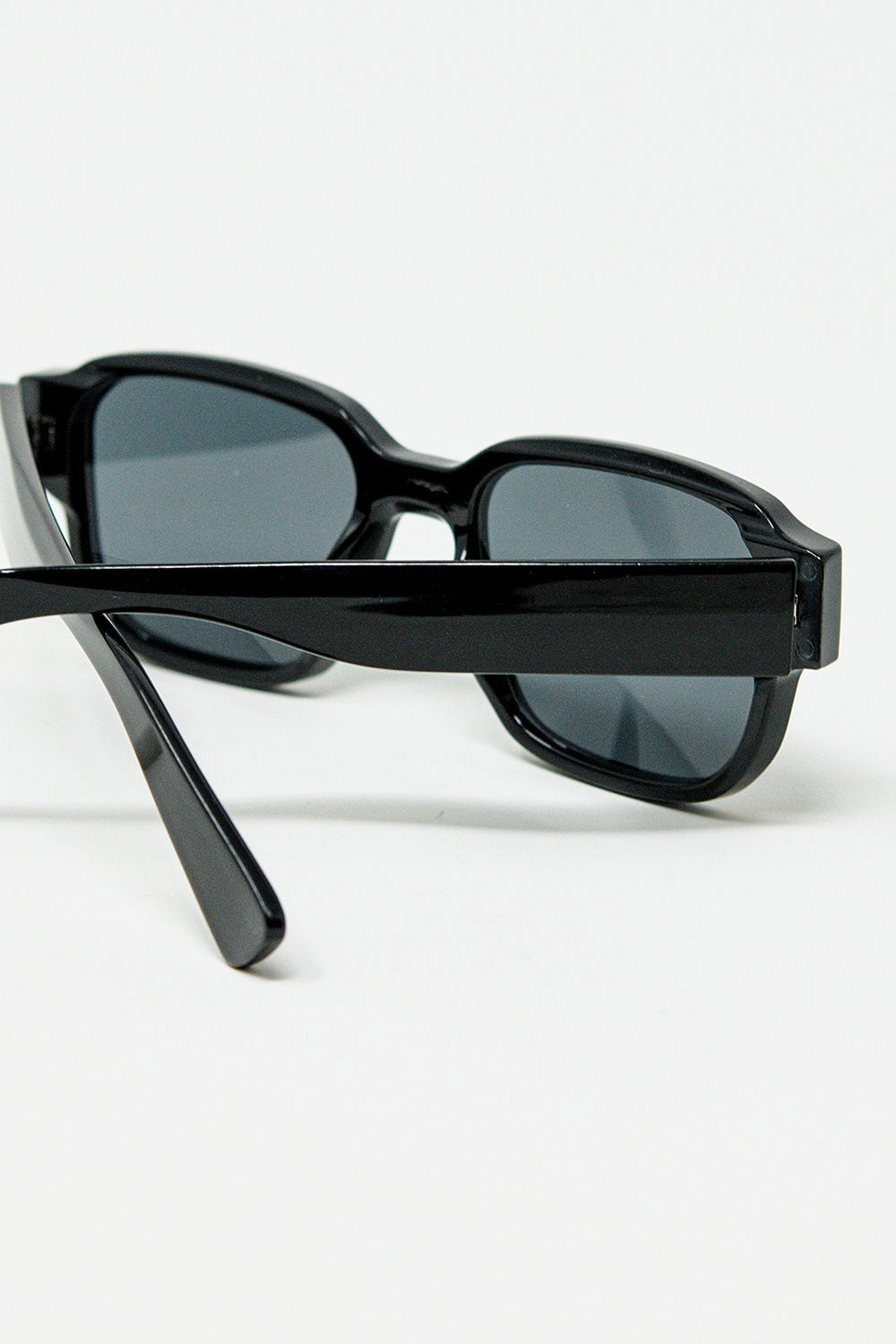 Black chunky square sunglasses in crystal grey | Just Cool Beans