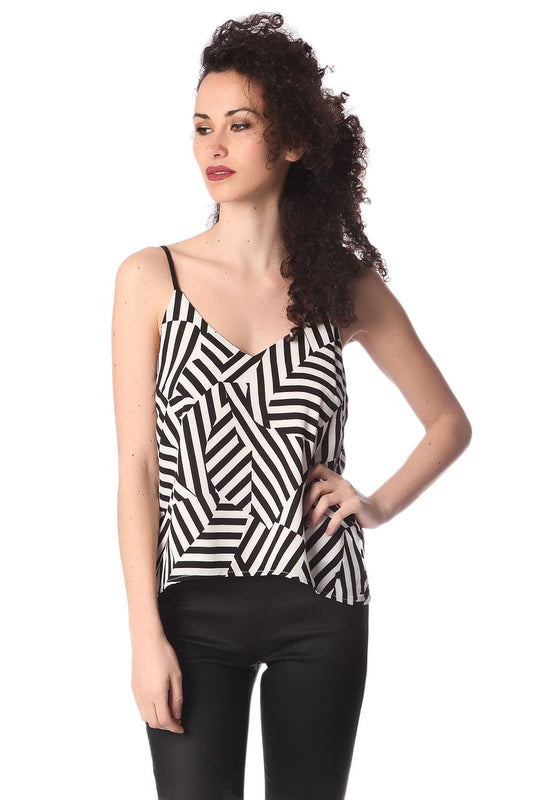 Black geo print cami top | Just Cool Beans — shirts | tops