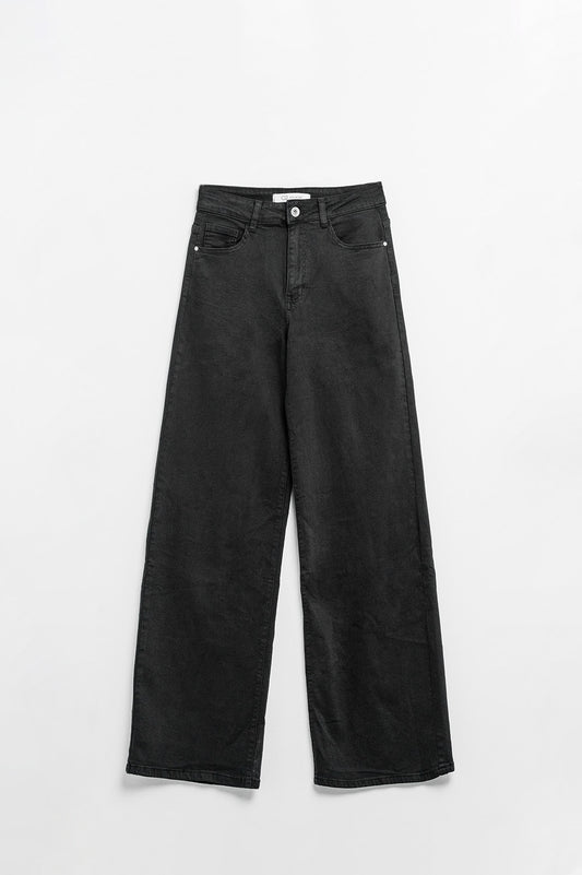 Black high-waisted wide-leg pants | Just Cool Beans — jeans | bottoms