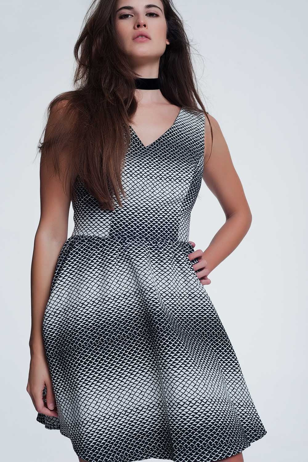 Black mini dress with white print | Just Cool Beans — dresses