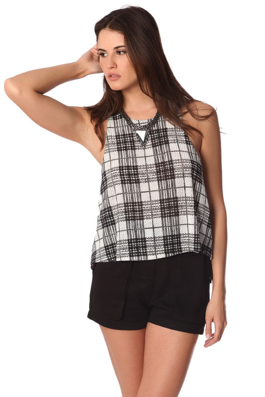Black mono check smock top | Just Cool Beans — shirts | tops