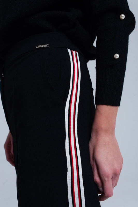 Black pants with stripe detail | Just Cool Beans — pants | bottoms