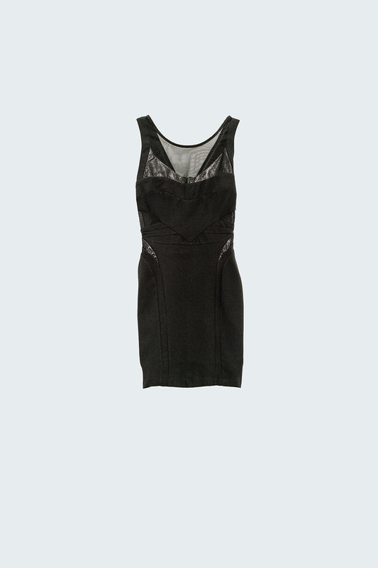 Black pencil dress with mesh insert | Just Cool Beans — dresses