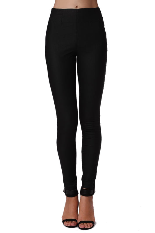 Black premium high waist pants in skinny fit | Just Cool Beans — pants | bottoms