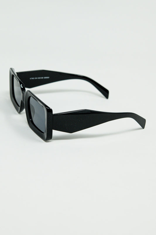 Black square sunglasses with detail on the side | Just Cool Beans