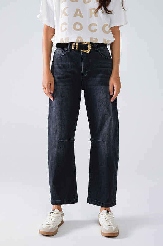 Black straight jeans with seam detail | Just Cool Beans — jeans | the denim shop