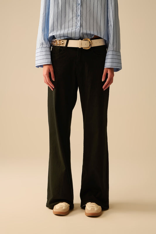 Black straight pants wide leg | Just Cool Beans — jeans | bottoms