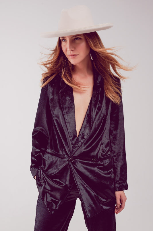Black velvet oversized blazer | Just Cool Beans — coats and jackets | jackets