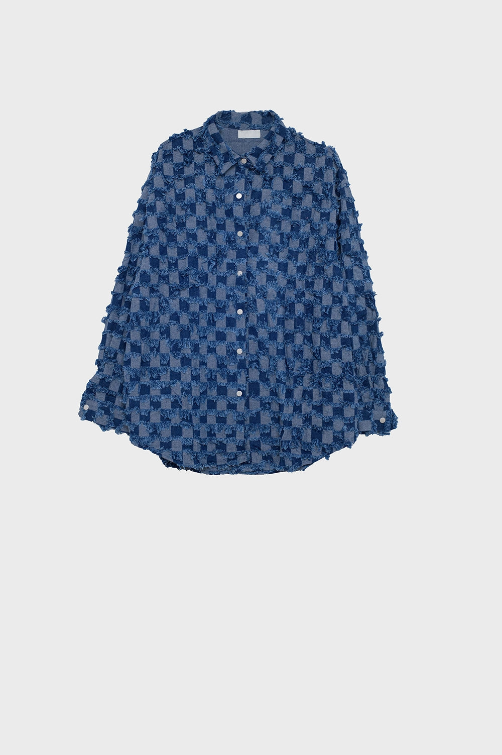 Blue checkered jacket in blue with ruffles | Just Cool Beans — coats and jackets | jackets