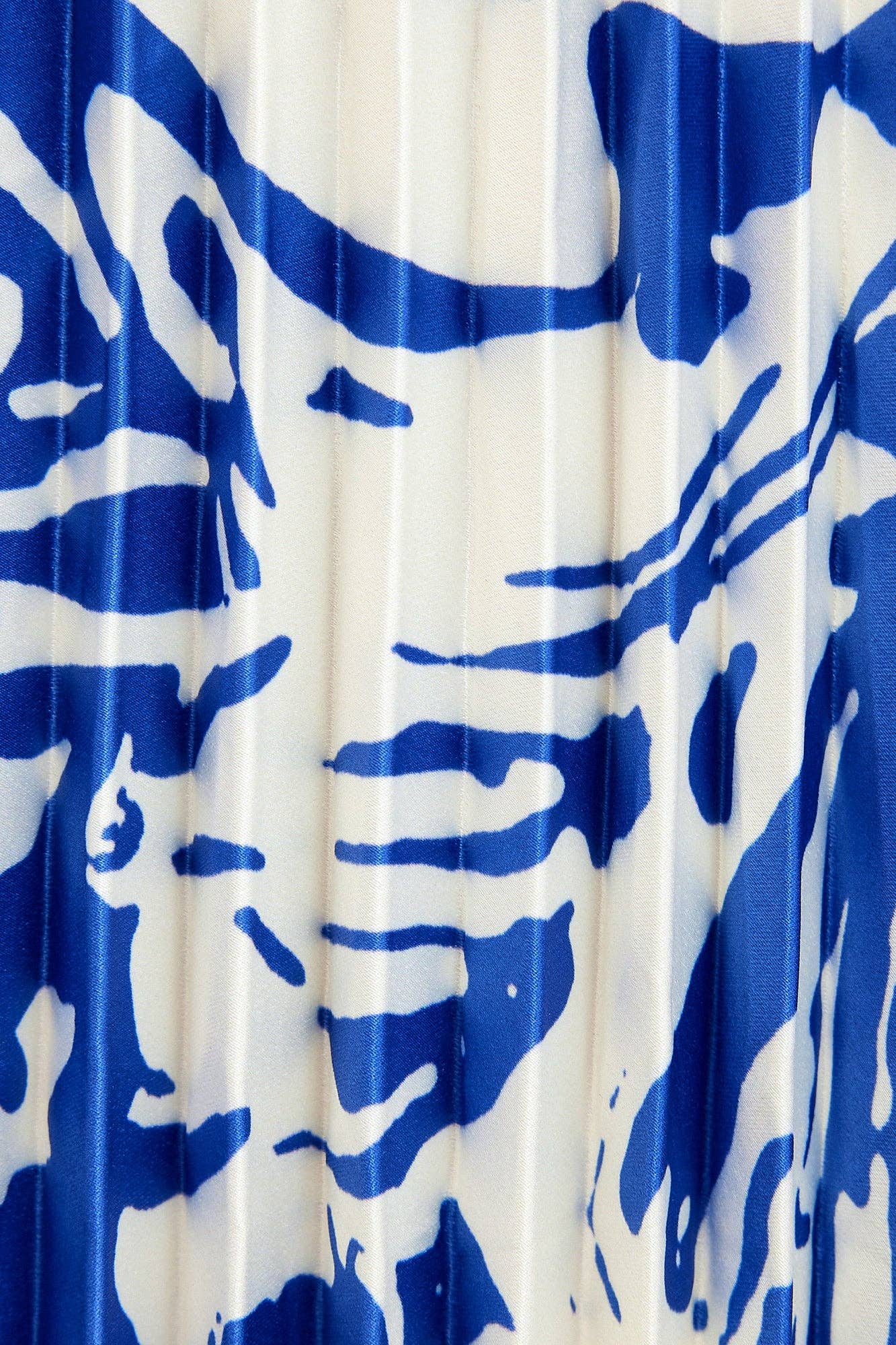 Blue Patterned Pleated Skirt - Just Cool Beans
