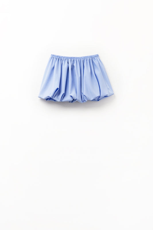 Blue poplin balloon miniskirt | Just Cool Beans — skirts