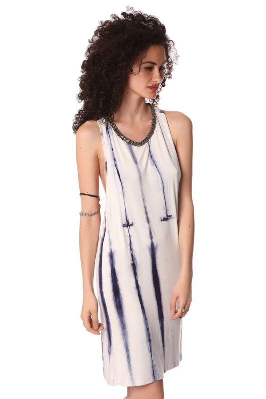 Blue slip dress in tie dye | Just Cool Beans — dresses