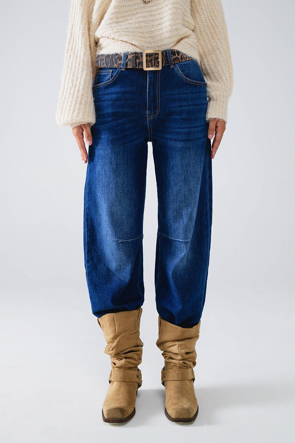 Blue straight jeans with seam details | Just Cool Beans — jeans | the denim shop
