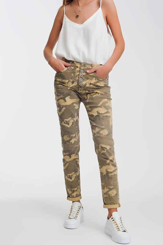Boyfriend pants with camo print | Just Cool Beans — jeans | bottoms
