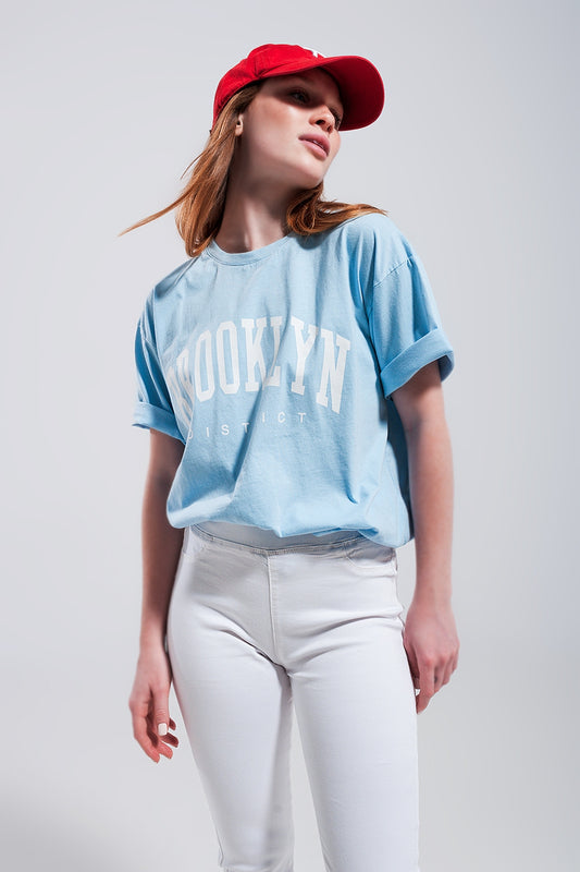 Brooklyn t shirt in blue | Just Cool Beans — tops