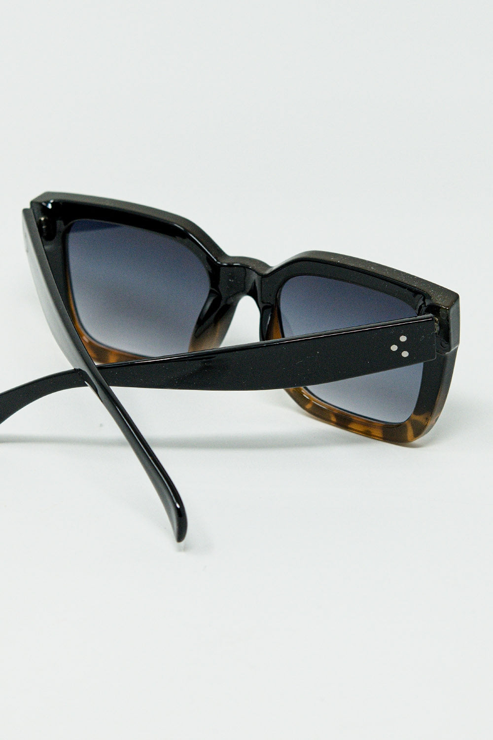 Brown square sunglasses with gradient in animal print | Just Cool Beans