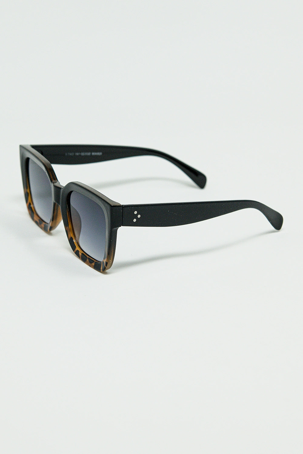 Brown square sunglasses with gradient in animal print | Just Cool Beans