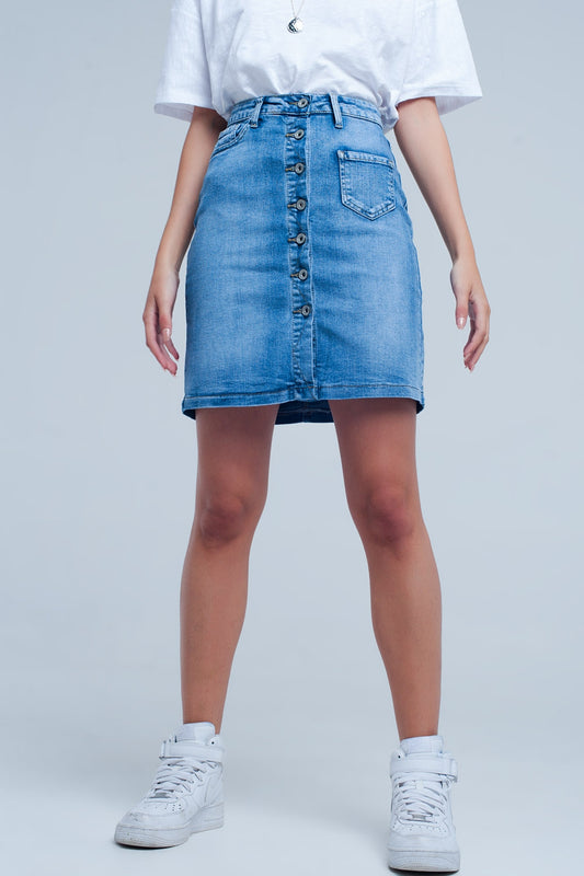 Button through denim skirt | Just Cool Beans — skirts