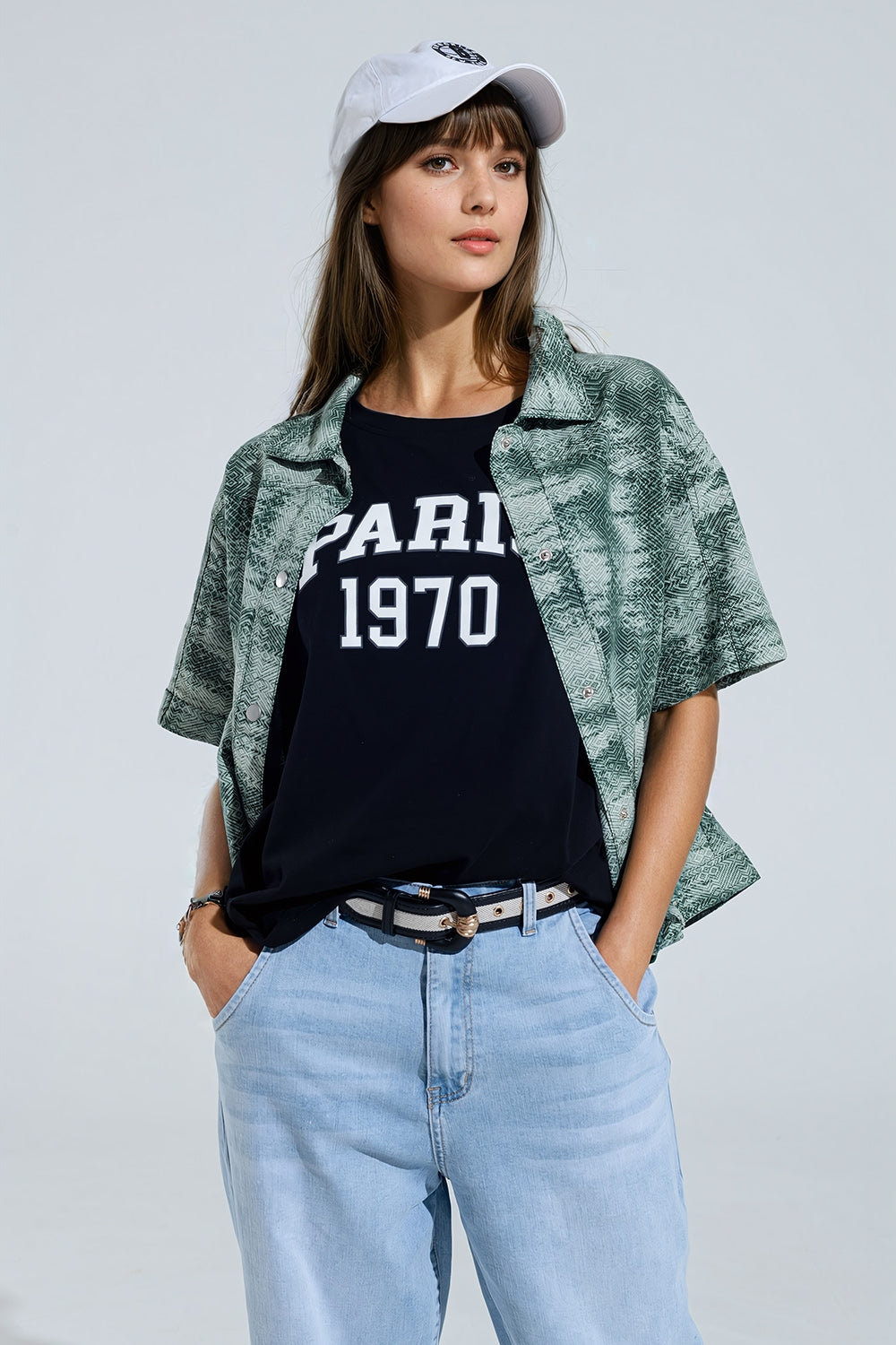 Button up polo shirt in tie dye green | Just Cool Beans — shirts | nan