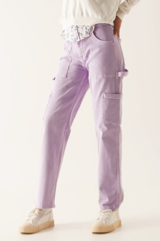 Cargo pants in purple | Just Cool Beans — jeans | bottoms