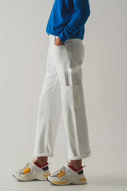 Cargo pants in white | Just Cool Beans — jeans | bottoms