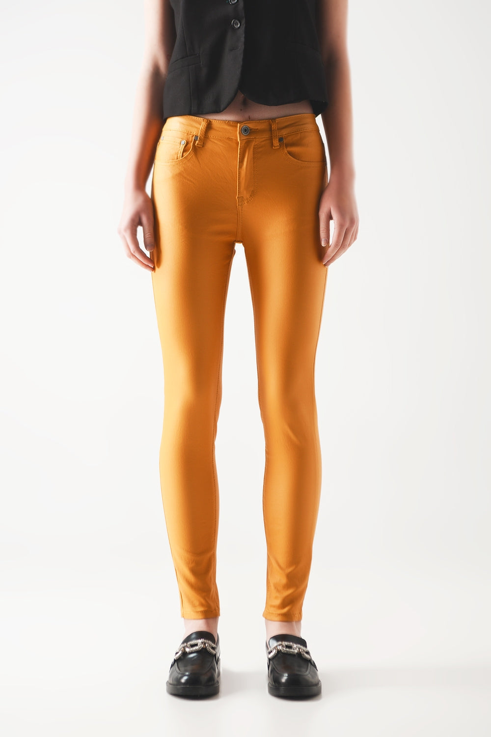 Coated pants in orange | Just Cool Beans — pants | bottoms