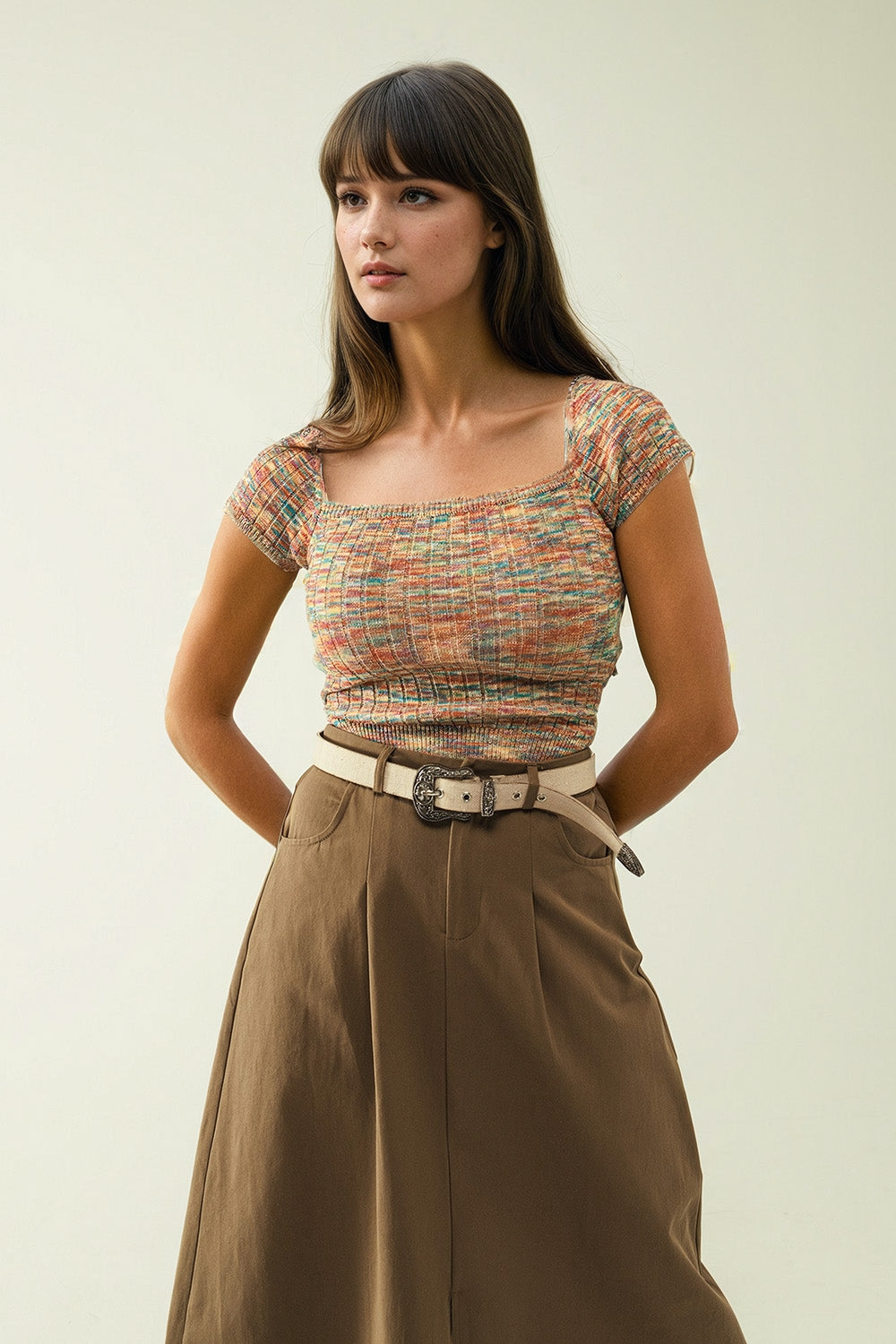 Colorful elastic top with bare lower back | Just Cool Beans — sweaters | tops