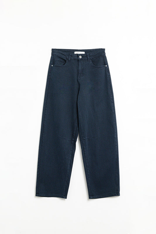Comfortable stretch jeans with barrel leg in navy | Just Cool Beans — jeans | the denim shop