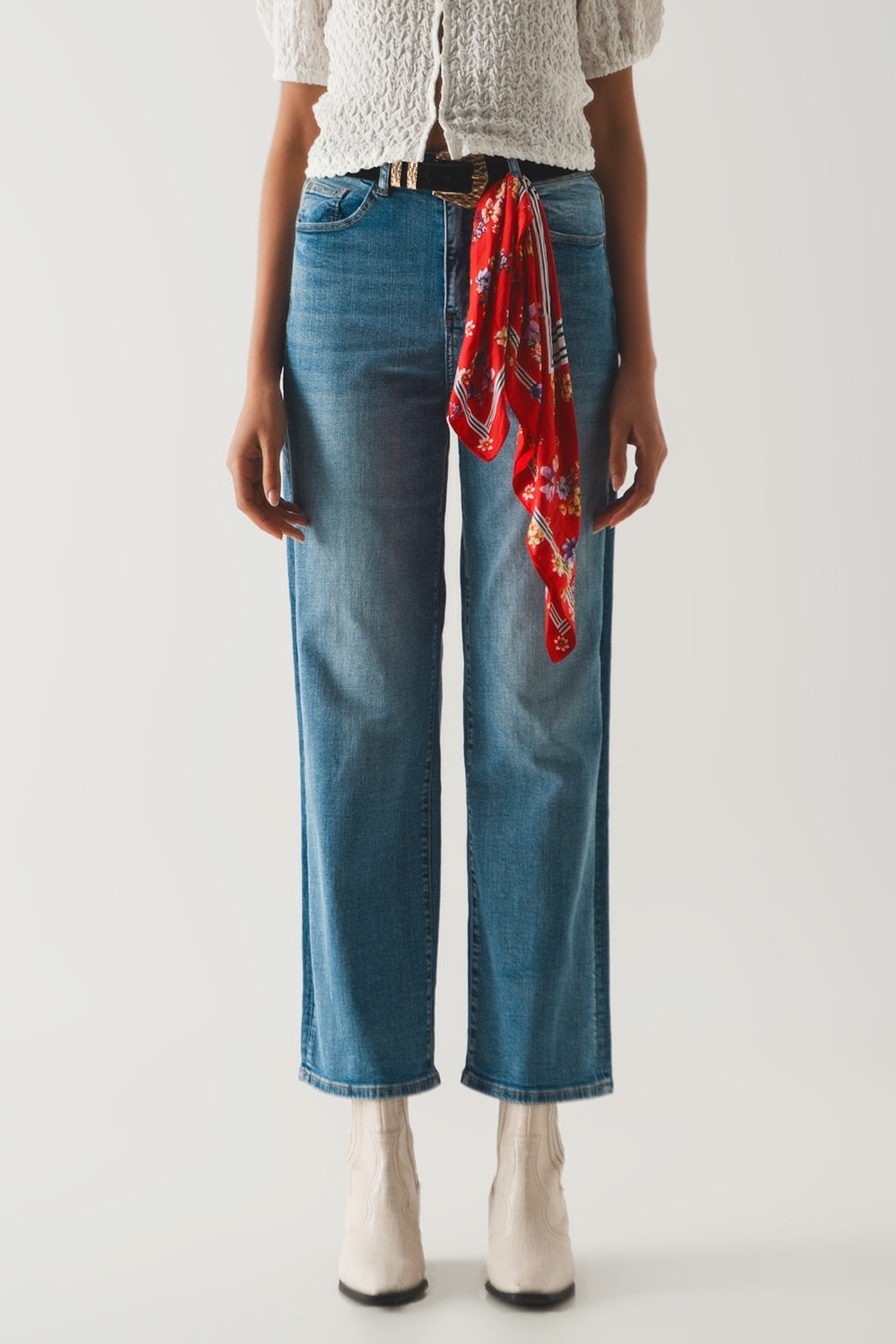 Cotton blend high waist wide leg jeans | Just Cool Beans — jeans | the denim shop