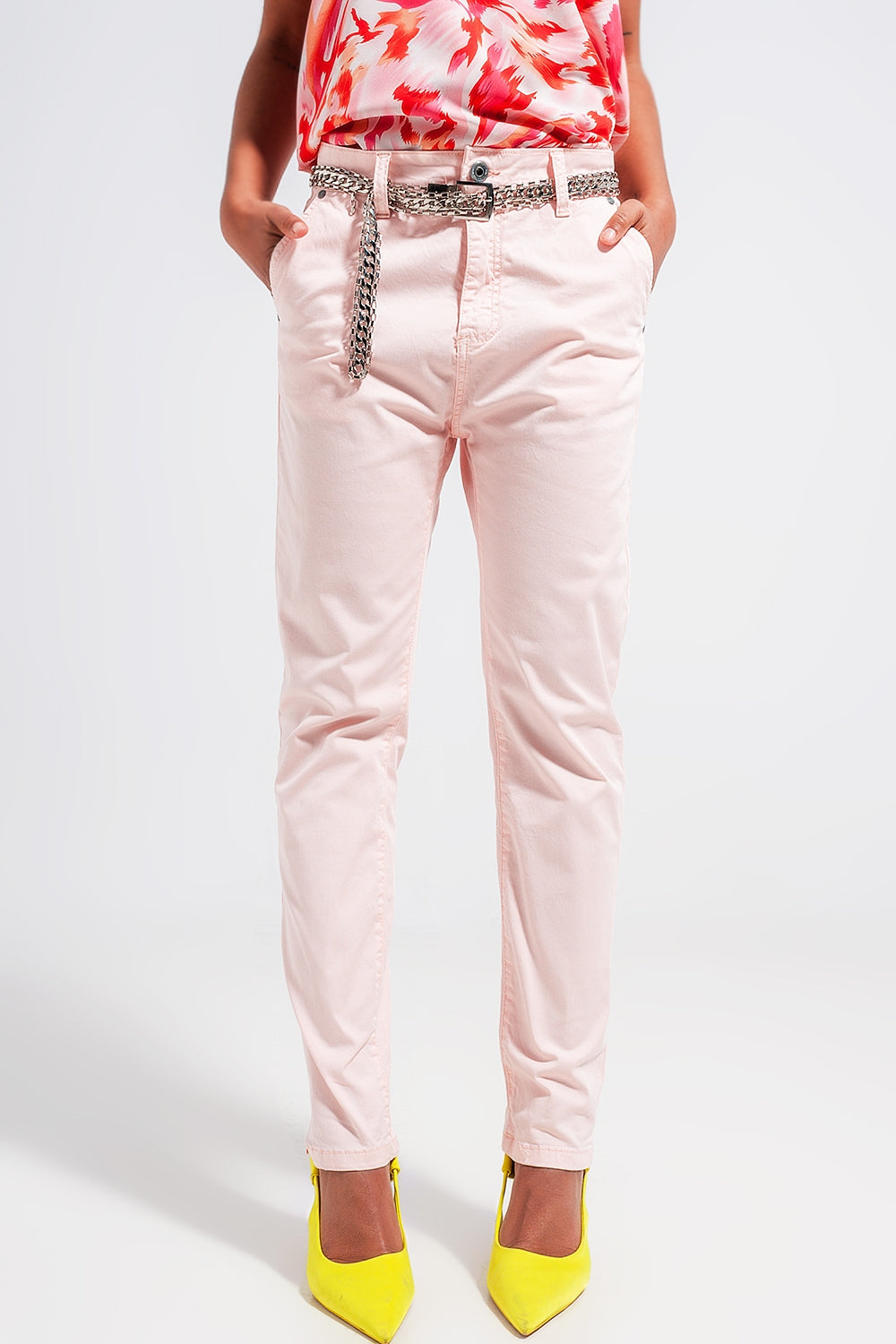 Cotton blend pants in pink | Just Cool Beans — jeans | bottoms