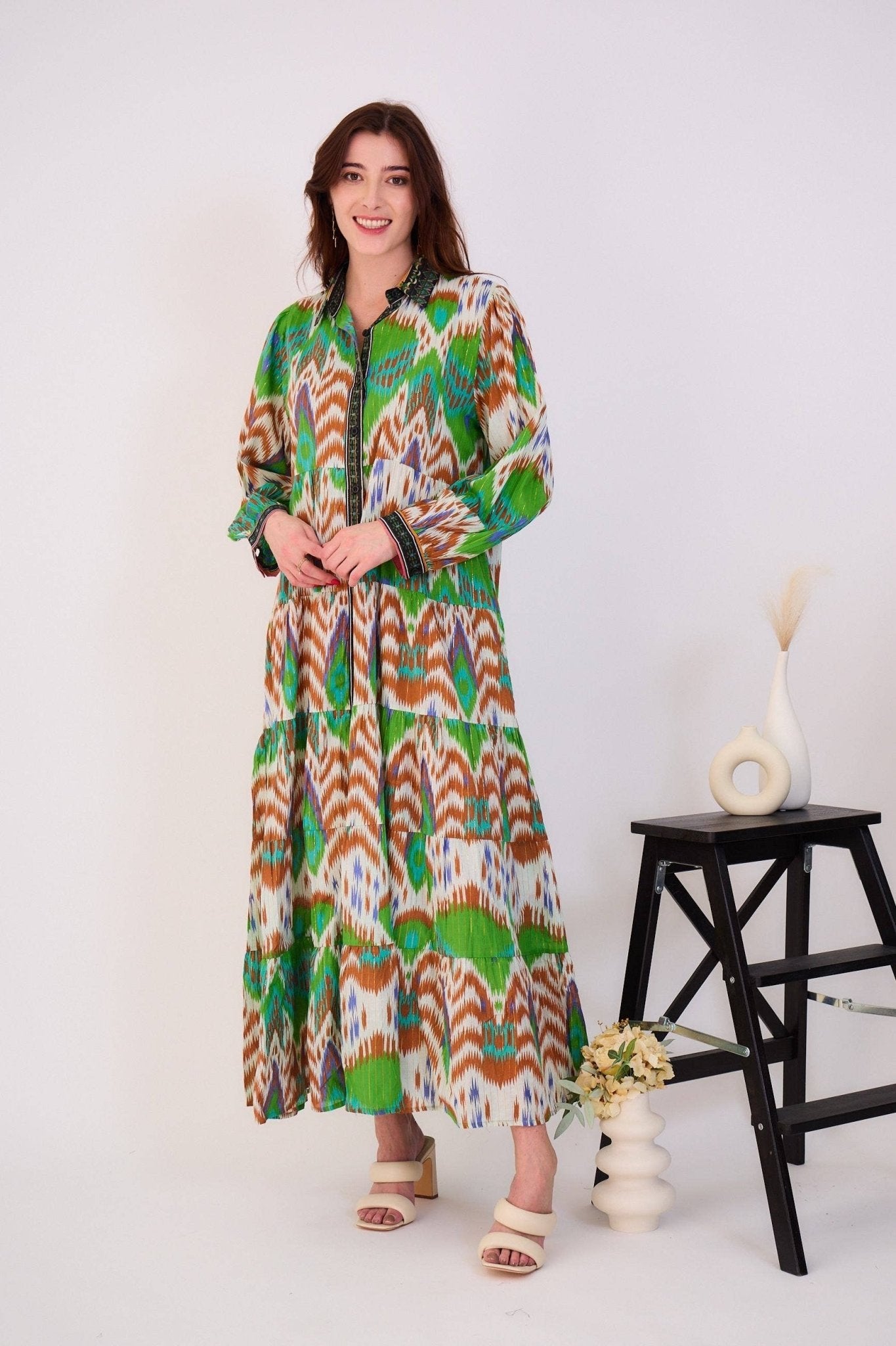 Cotton Bohemian Long Dress - Just Cool Beans