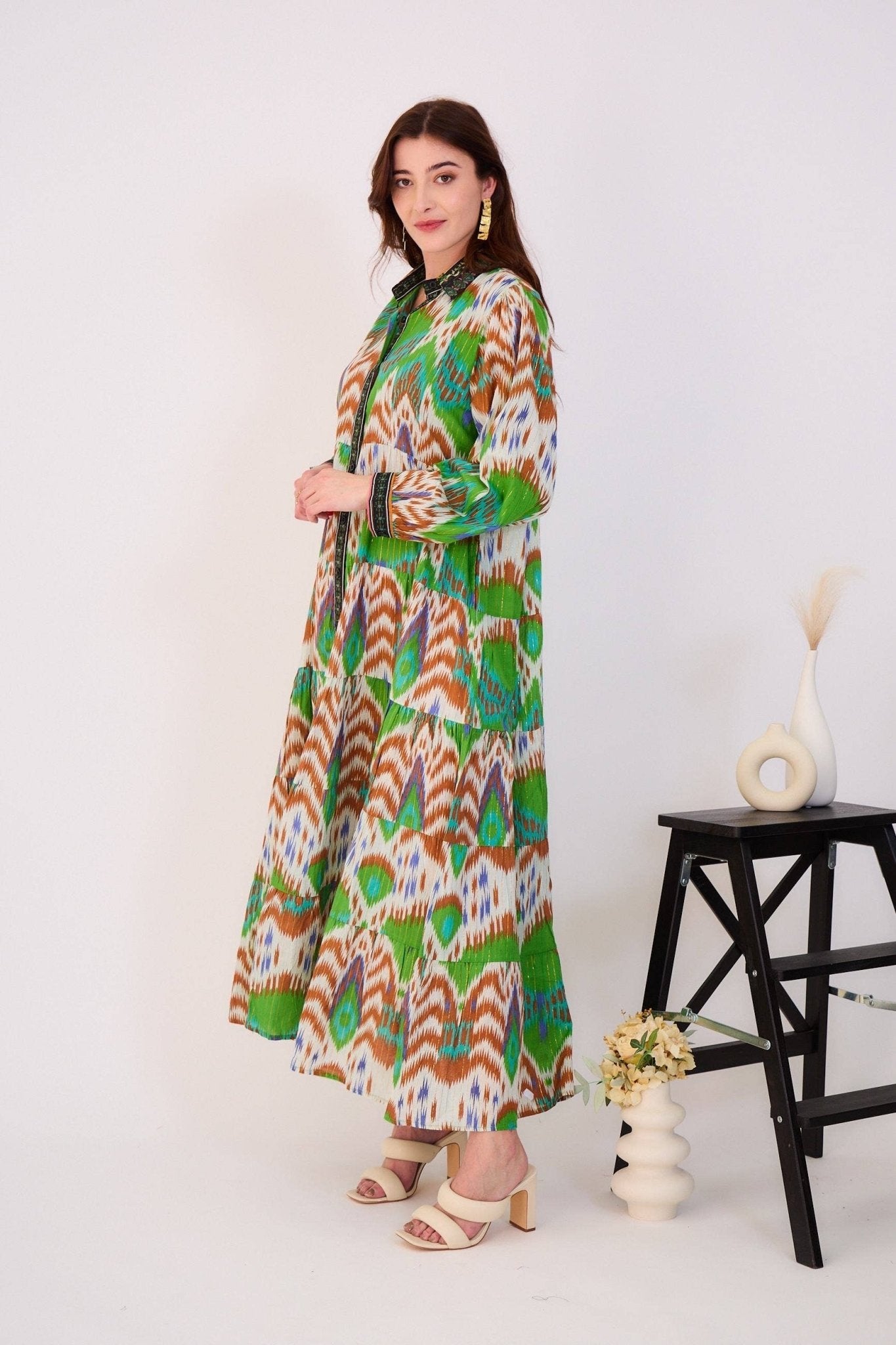 Cotton Bohemian Long Dress - Just Cool Beans