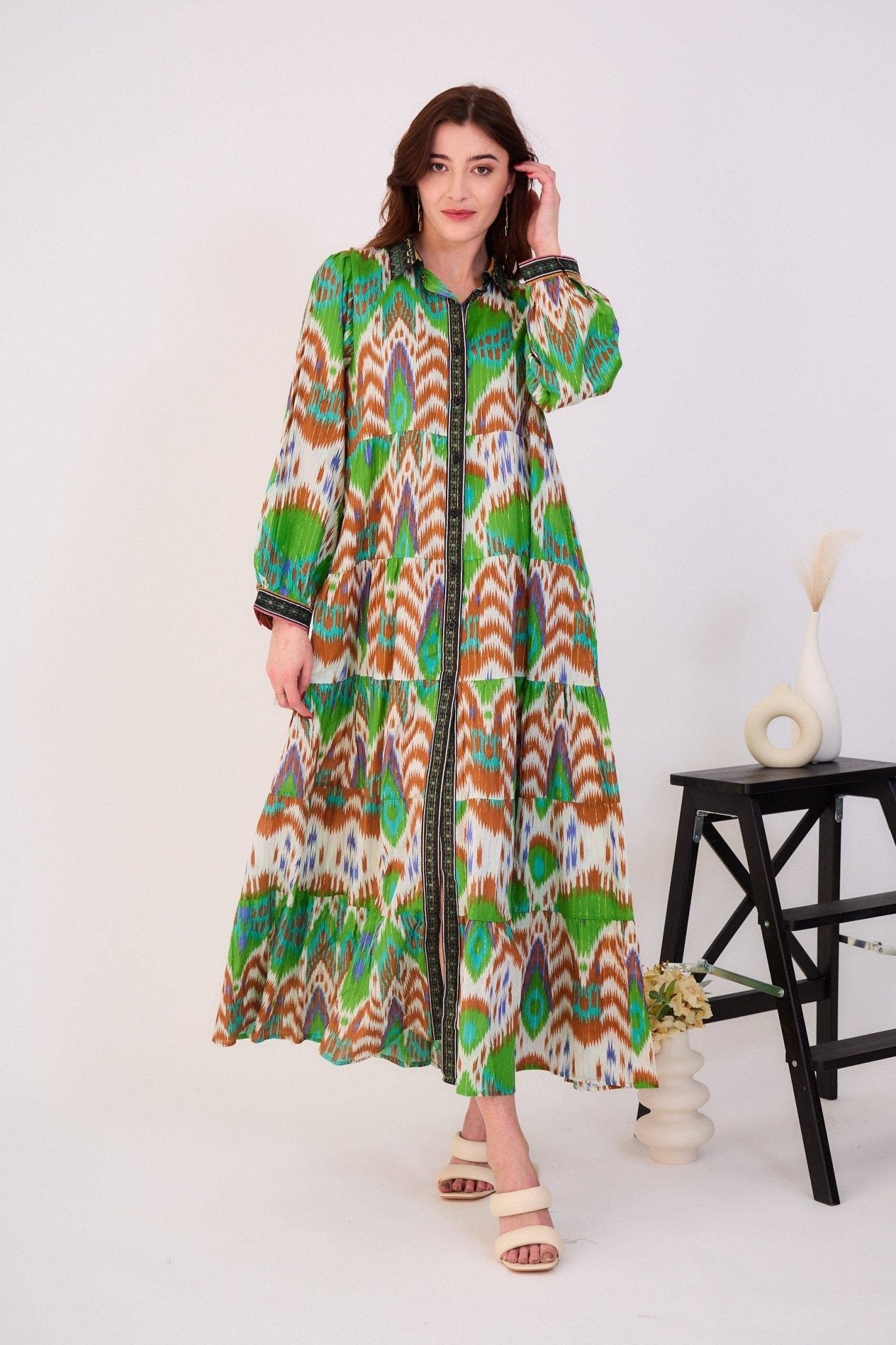 Cotton Bohemian Long Dress - Just Cool Beans