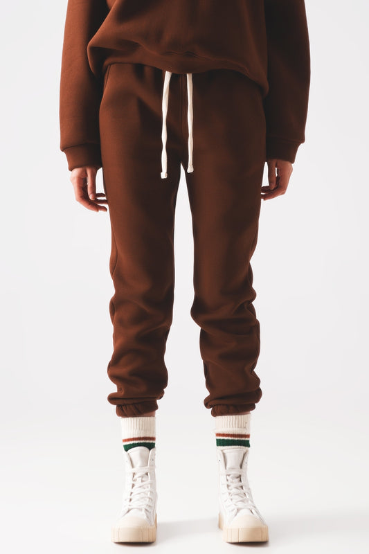 Cotton jogger in brown | Just Cool Beans — pants | bottoms