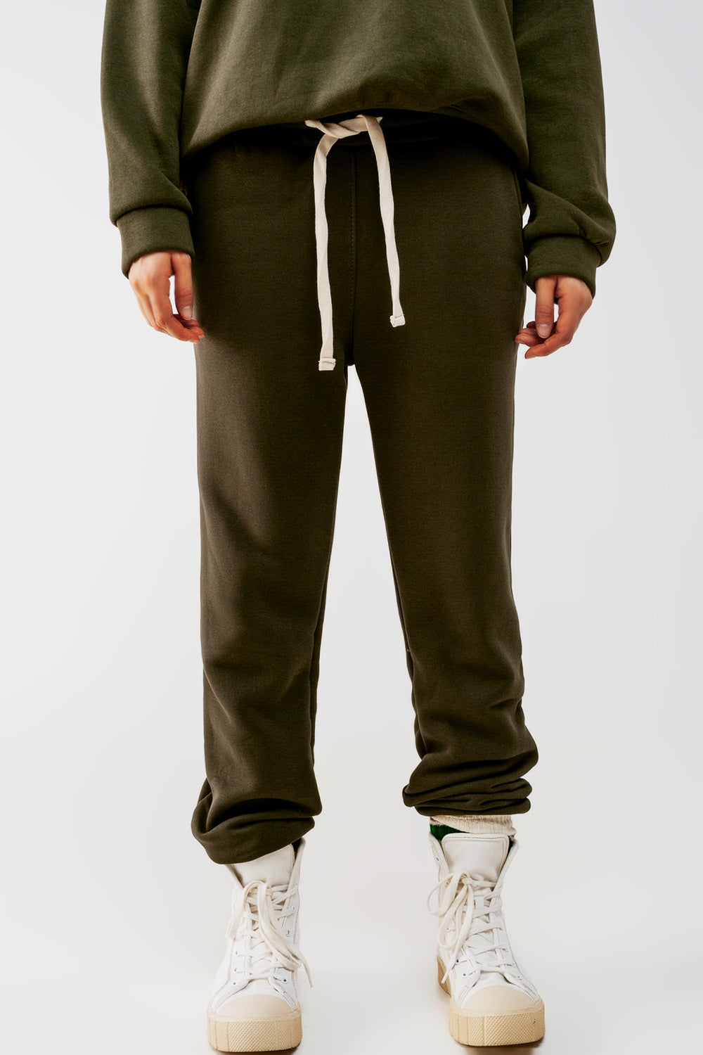 Cotton jogger in khaki | Just Cool Beans — pants | bottoms