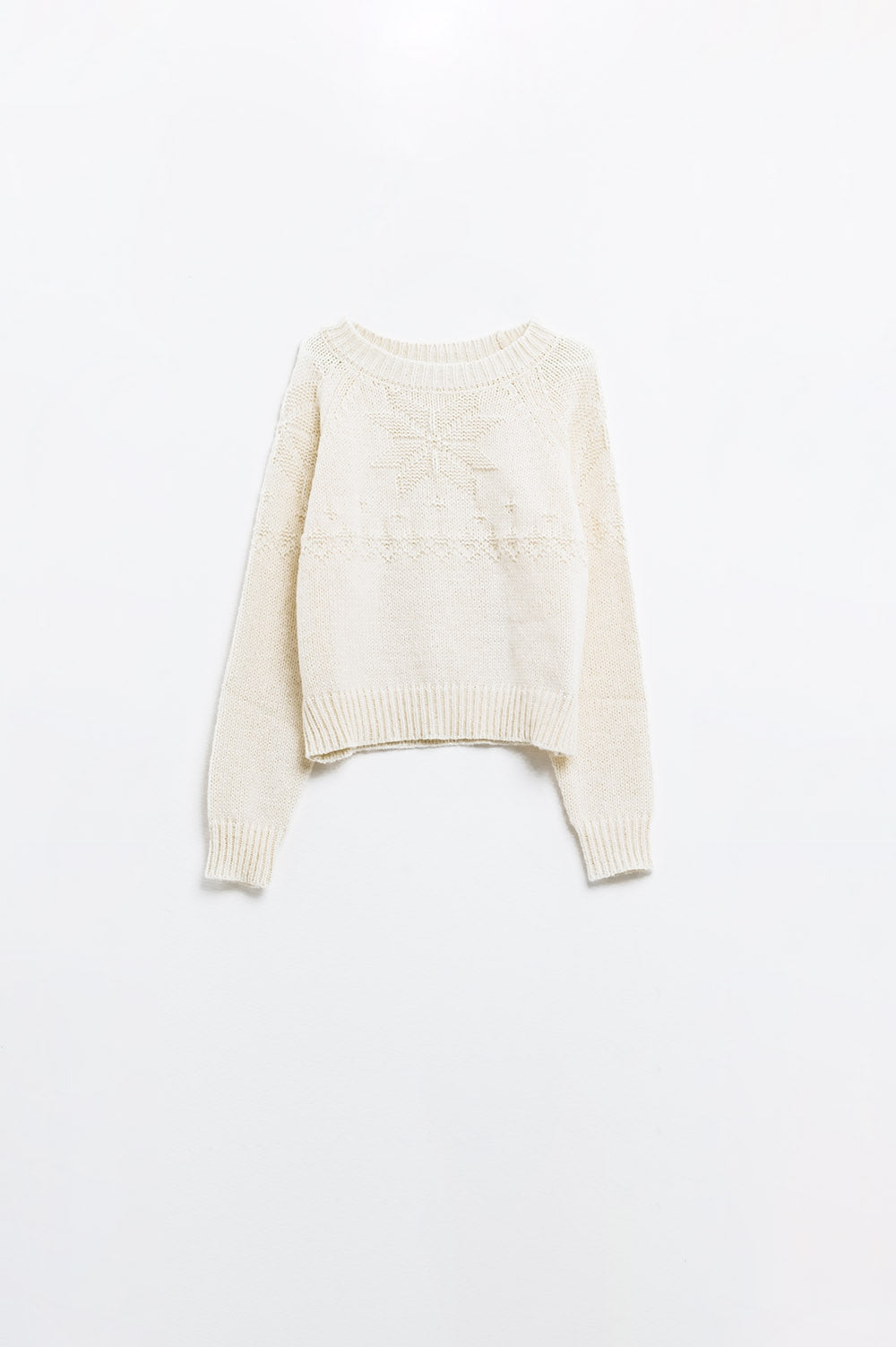 Cream sweater with christmas detail | Just Cool Beans — sweaters | tops