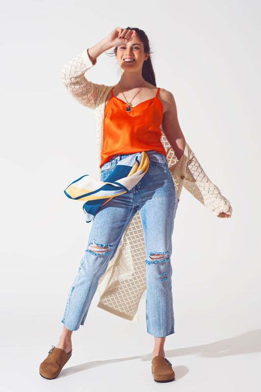 Crochet midi cardigan in cream | Just Cool Beans — sweaters | tops