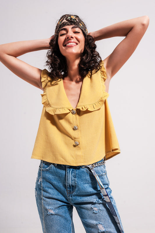 Crop top with bib collar | Just Cool Beans — shirts | tops