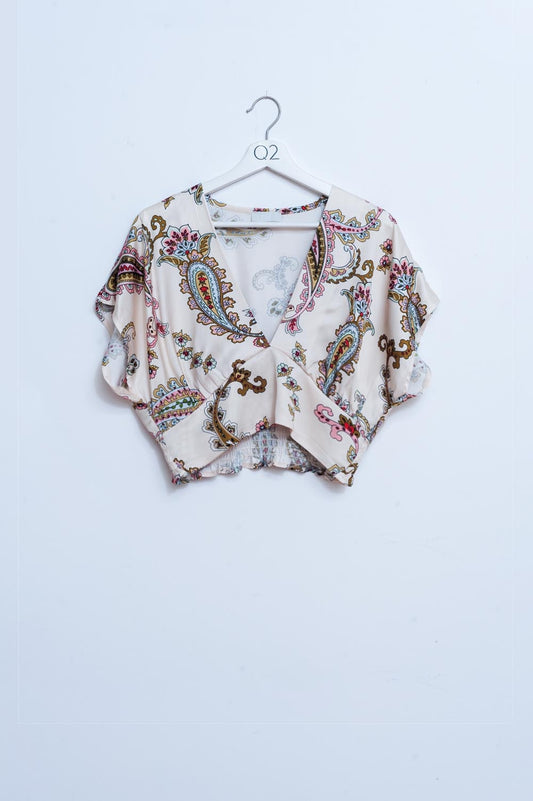 Crop top with paisley print | Just Cool Beans — tops