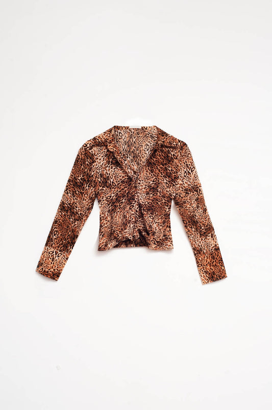 Cropped shirt in leopard | Just Cool Beans — shirts | tops
