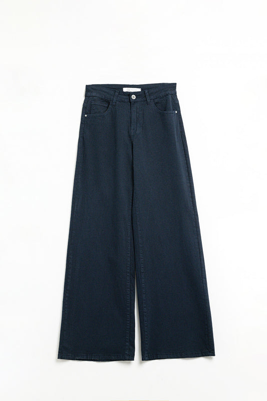 Dark blue straight pants wide leg | Just Cool Beans — jeans | bottoms