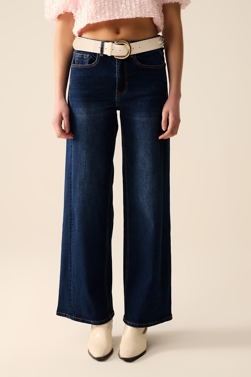 Dark wash wide leg stretch denim jeans | Just Cool Beans — jeans | the denim shop