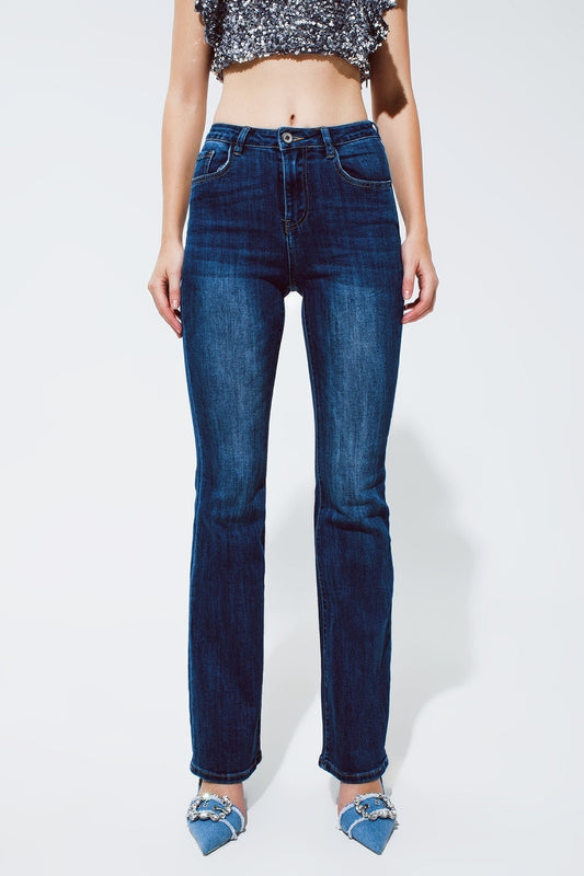 Denim jeans flaire in dark blue wash | Just Cool Beans — jeans | the denim shop