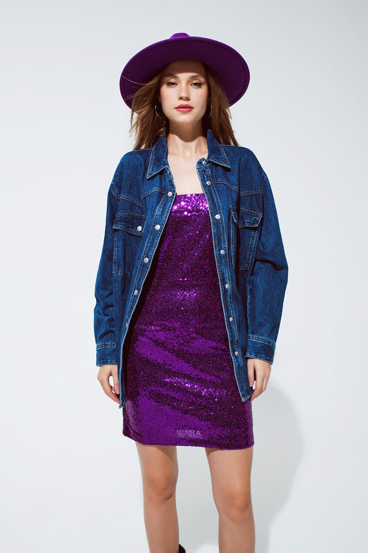 Denim oversized cargo shirt jacket with pockets | Just Cool Beans — coats and jackets | jackets