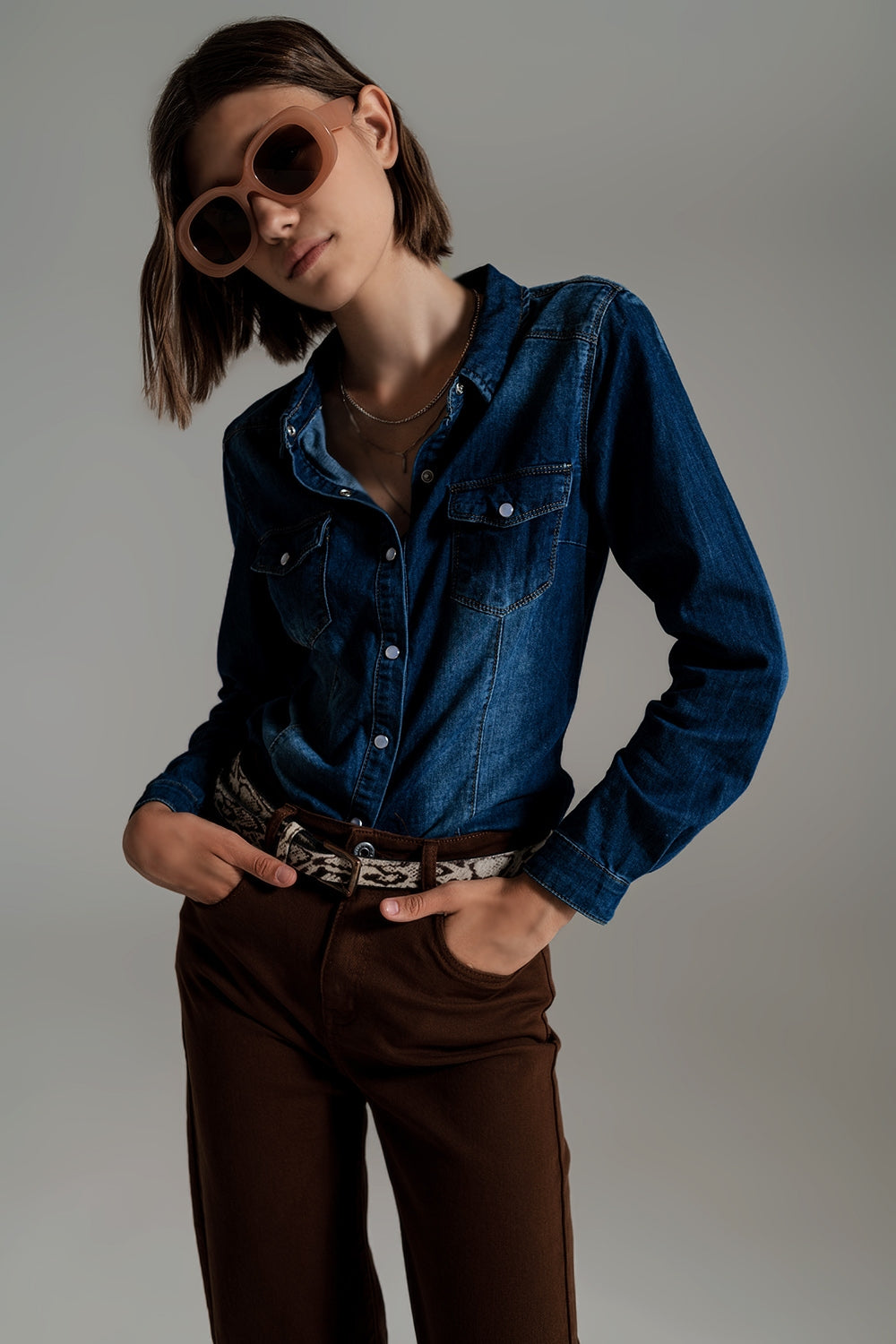 Denim shirt in mid wash blue | Just Cool Beans — shirts | the denim shop