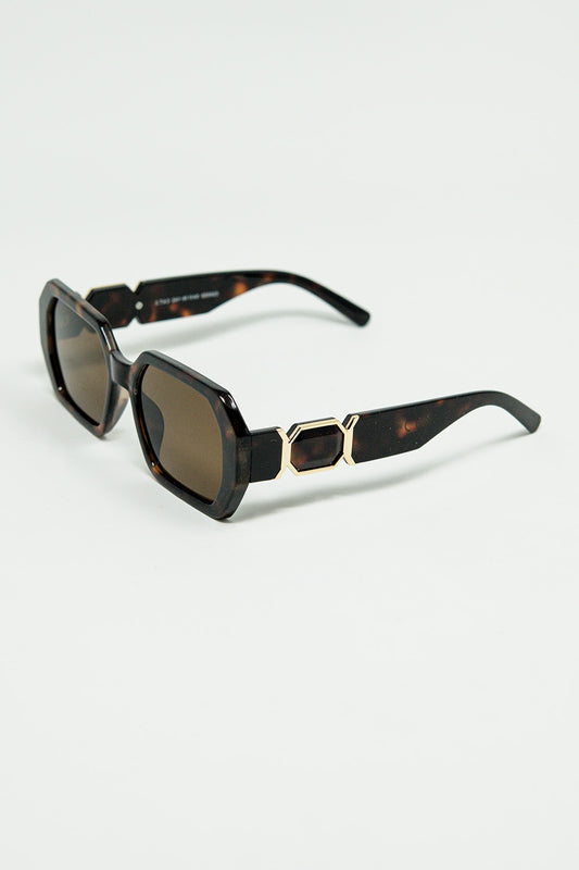 Diamond-shaped sunglasses in ember with tinted lenses in tortoise shell | Just Cool Beans