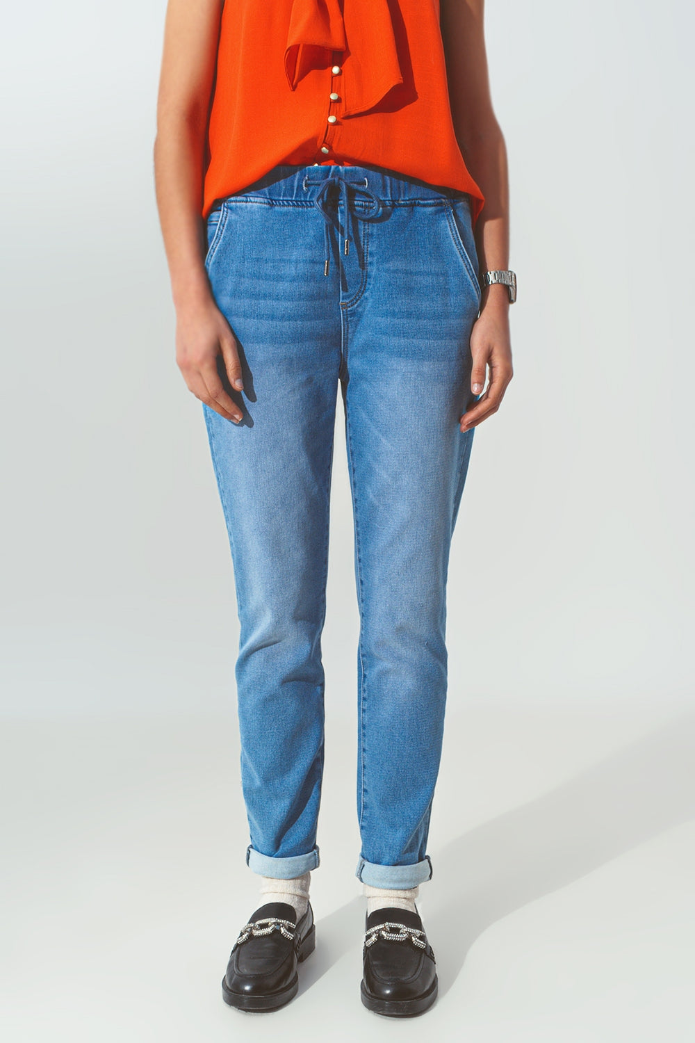 Drawstring waist jogger jeans | Just Cool Beans — jeans | bottoms