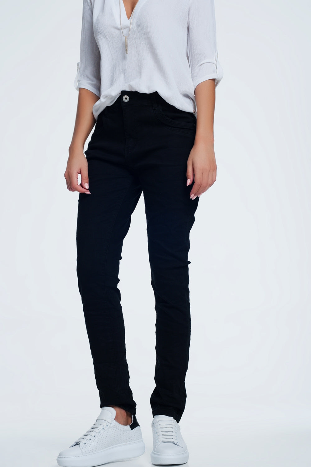 Drop crotch skinny jean in black | Just Cool Beans — jeans | the denim shop
